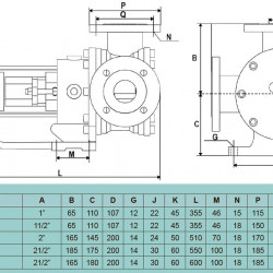 Pompa zębata do asfaltu EMSE EDP-I 2 1/2 cala, 25 m3/h, 3 bar, 4 kW, 500 obr./min, 380 V, 50 Hz z płaszczem grzewczym, motoreduktor