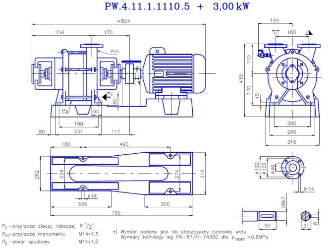 PW.4.11.1.1110 pompa próżniowa jednostopniowa