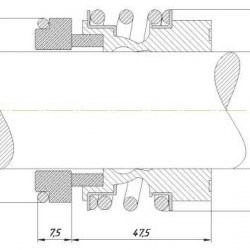Uszczelnienie mechaniczne R-MG13 32, CAR/SIC, VITON, 304, G6