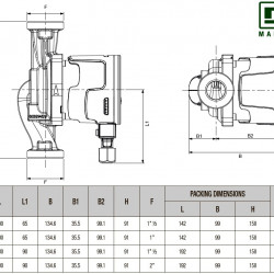 Pompa obiegowa DAB EVOSTA2 40-70/130 (1") M ze sterowaniem elektronicznym, 60186046