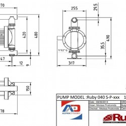 RUBY 040S-P-TST-T  pompa membranowa pneumatyczny