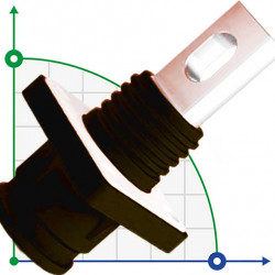 JC-CN06-S-03-T, 120A, 1000V DC gniazdo przyłączeniowe do akumulatora z otworem przelotowym, czarne