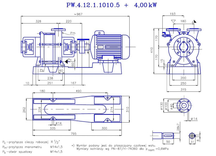 PW.4.12.1.1010 pompa próżniowa jednostopniowa