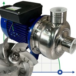 Pompa odśrodkowa BK50D, 0.37kW, AISI 304, 220V/50Hz, 2900 z otwartym wirnikiem