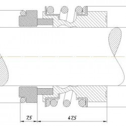 Uszczelnienie mechaniczne wału pompy R-MG13 33, CAR/SIC, VITON, 304, typ G6 BURGMANN MG13, AESSEAL B013, B093U, B013SS, FLOWSERVE 193