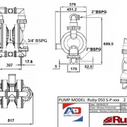 RUBY 050S-P-TST-T  pompa membranowa pneumatyczny