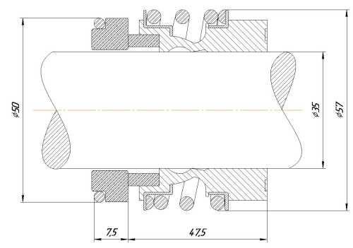 Uszczelnienie mechaniczne wału R-MG13 35, CAR/SIC, VITON, 304, typ G6 STERLING SMG13, VULCAN 193, LATTY T713