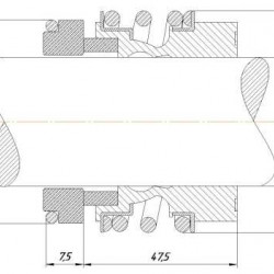 Uszczelnienie mechaniczne wału R-MG13 35, CAR/SIC, VITON, 304, typ G6 STERLING SMG13, VULCAN 193, LATTY T713