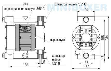 Pneumatyczna pompa membranowa BOXER 50 PP IB50-P-HTTPT--