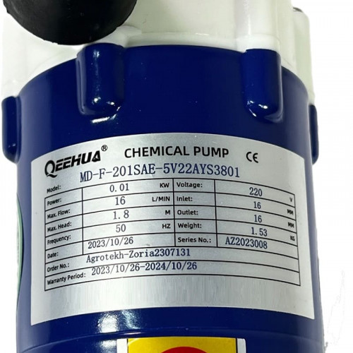 Pompa chemiczna MD-F-201SAE-5V22AYS, PP, 16L/min, 2.4m, 220V