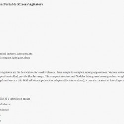 Mieszalnik łopatkowy GREATWALL MIXERS przenośny z przekładnią zębatą serii XKJ o mocy do 2,2 kW 0~350 obr./min