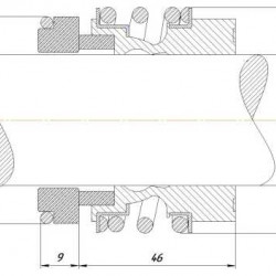 Uszczelnienie mechaniczne do pompy DAB, GRUNDFOS, KSB, Ebara R-MG13 38, CAR/SIC, VITON, 304, G6