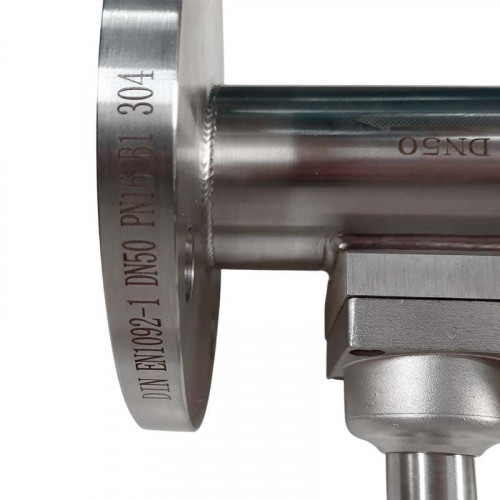 DN50 Przepływomierz wirowy ze stali nierdzewnej KLUGB DN50/PN16 RF Kołnierz DIN, do pary, 0,175-1,75 t/h, <1,6 MPa, <250°C, 4-20mA, ExdIIBT6