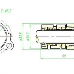 Uszczelnienie pompy Grundfos R-706A 16, SIC/SIC, VITON, 304