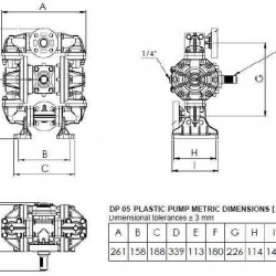 Pneumatyczna pompa membranowa DP 05 PB/S - PP/S