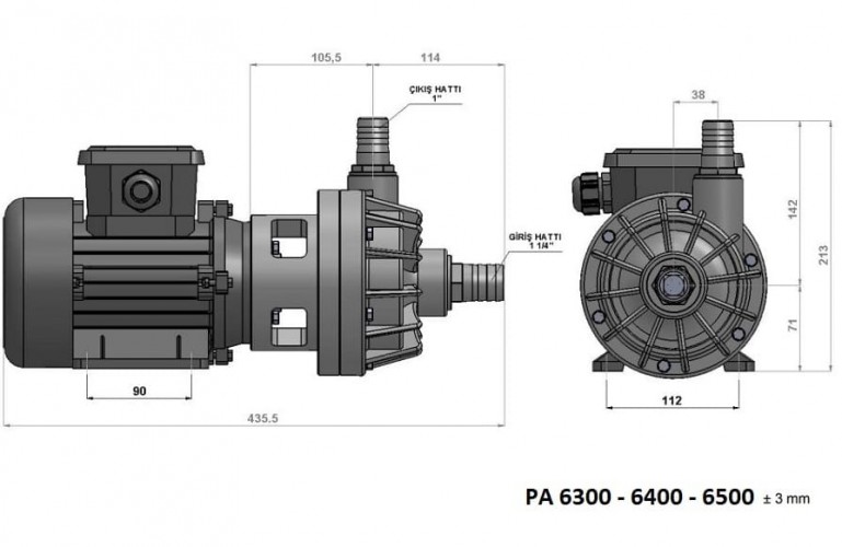 Plastikowa pompa odśrodkowa DiaPump PA-6400 (0,75 kW)