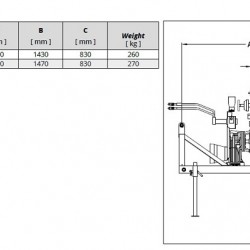 Veneroni LKT 125/850, 216 m3/h pompa wysokociśnieniowa od WOM