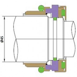 Uszczelnienie mechaniczne FLYGT R-FL.OL 45, TC/TC, VITON