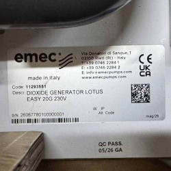 Generator dwutlenku chloru EMEC LOTUS EASY 20 g/h – system do wytwarzania, dozowania i monitorowania stężenia dwutlenku chloru w celu dezynfekcji wody