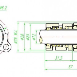 Uszczelnienie pompy Grundfos R-706A 22, SIC/SIC, VITON, 304