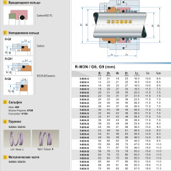 Uszczelnienie mechaniczne do pomp R-M3N 70, SIC/SIC, EPDM, 304, G6
