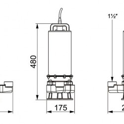 Pompa ściekowa ze stali nierdzewnej AIZL-S150, 27/19,5, 1,5 kW, 220 V, 2800 obr./min
