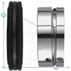 Uszczelnienie pompy Inoxpa R-W011 35, SS/CAR, EPDM, 304