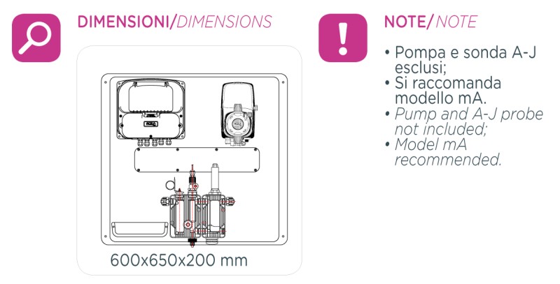 System dozowania z kontrolą wolnego chloru PANEL A-J START 230V