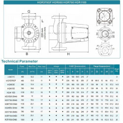 Pompa obiegowa komory suszarniczej HGR550-DN40, 220V z mokrym wirnikiem