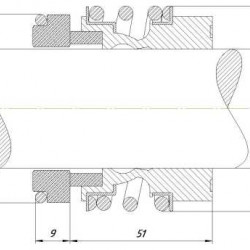 Uszczelnienie mechaniczne wału R-MG13 42, SIC/SIC, VITON, 304, G6