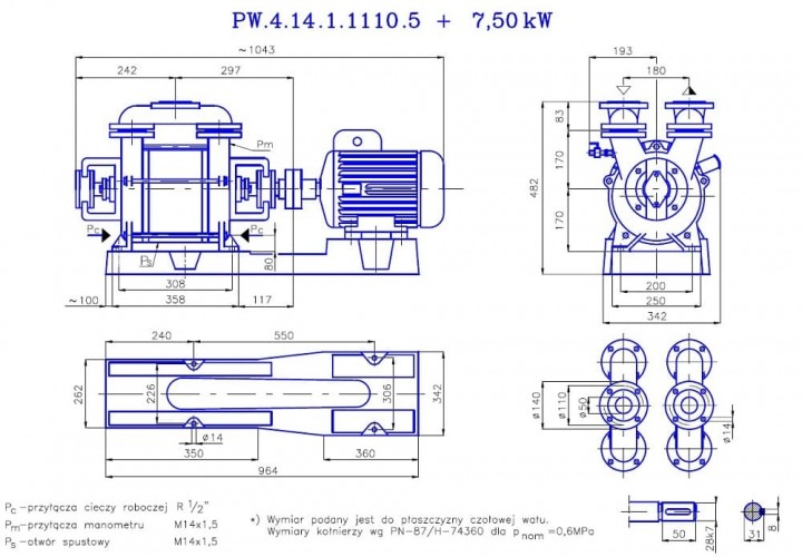 PW.4.14.1.1110 pompa próżniowa jednostopniowa