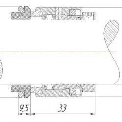 Uszczelnienie mechaniczne do pompy KSB R-HJ92N 28, CAR/SIC, VITON, 304, G16