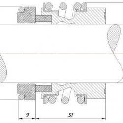 Uszczelnienie mechaniczne wału R-MG13 43, SIC/SIC, EPDM, 304, G60 typ ROTEN L3N, STERLING SMG13, LIDERING LRB17NU