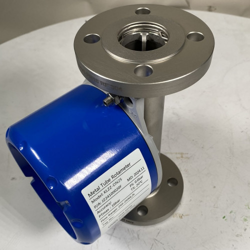 DN25 Przepływomierz rotametr do wody ze stali nierdzewnej KLZZ-DN25/PN16 (liquid alcohol mixture C2H5OH 96%), 250..2500 l/h, 4-20mA, Ex