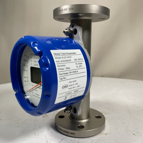 DN25 Przepływomierz rotametr do wody ze stali nierdzewnej KLZZ-DN25/PN16 (liquid alcohol mixture C2H5OH 96%), 250..2500 l/h, 4-20mA, Ex
