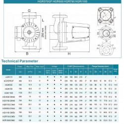 Cyrkulacyjna pompa osuszająca HGR1100-DN40, 220V z mokrym wirnikiem