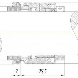 Uszczelnienie mechaniczne wału R-HJ92N 32, CAR/SIC, VITON, 304, G16