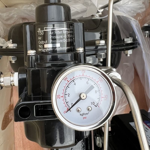 DN65 Pneumatycznie sterowany zawór regulacyjny 10P11Y-DNx6516Z-L112C-C (korpus CF8, gniazdo SS304) z pozycjonerem YT-1000, wejście 4-20 mA, Ex