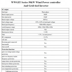 Zestaw pozioma turbina wiatrowa serii G RX-50KG 50 kW 380 V, sterownik falownika sieciowego WWGIT 50 kW 380 V