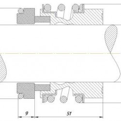 Uszczelnienie mechaniczne wału R-MG13 45, SIC/SIC, VITON, 304, G6