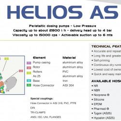 Pompa chemiczna wężowa FLUIMAC HELIOS AS 10 IX 47 l/h, 0,18 kW, 47 obr/min, z regulacją wydajności i przetwornicą częstotliwości