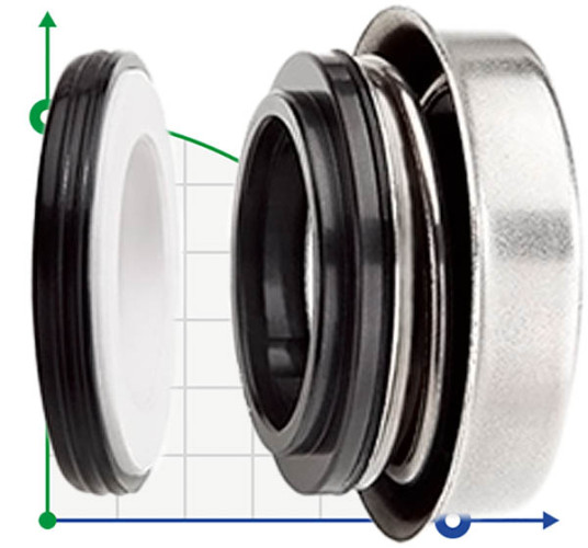 Uszczelnienie mechaniczne (dławica) silnika R-6B 16, SIC/SIC, NBR, 304