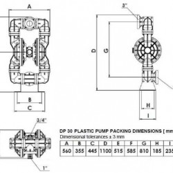 Pneumatyczna pompa membranowa DP 30 PB/S - PP/S