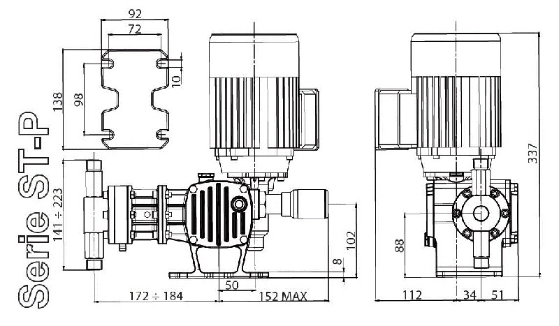 Pompa dozująca nurnikowa ST-P BA 39/13,5 400/3/50 0,18