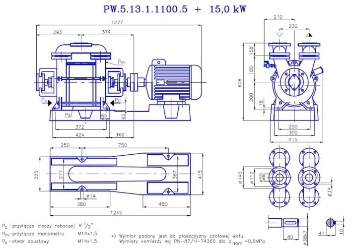 PW.5.13.1.1100 pompa próżniowa jednostopniowa