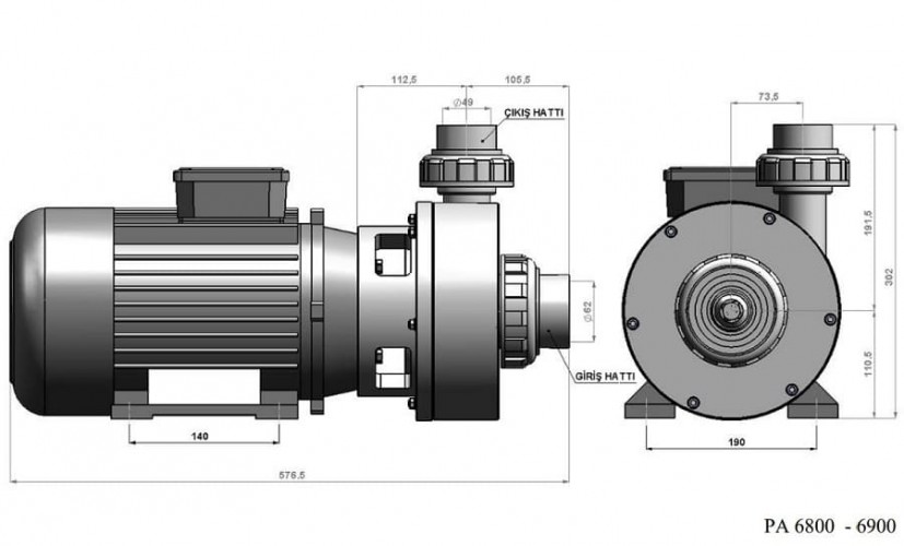 Pompa chemiczna do kwasu DiaPump PA-6900 (5,5 kw)