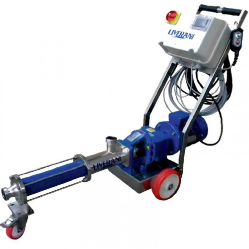 Pompa śrubowa LIVERANI MXF1200INCA TF 15 kW 97-315 obr./min 380 V AISI 304 z przetwornicą częstotliwości, sterowanie zdalne (15 m), na wózku