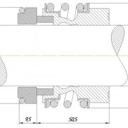 Uszczelnienie mechaniczne wału pompy R-MG13 50, SIC/SIC, VITON, 304, G6