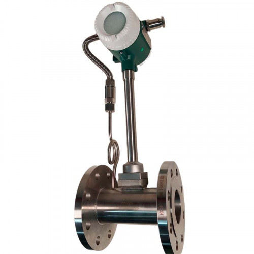 DN65 Przepływomierz wirowy ze stali nierdzewnej KLUGB DN65/PN16 RF kołnierz DIN, do pary, 0,3-3 t/h, <1,6 MPa, <250°C, 4-20mA, ExdIIBT66