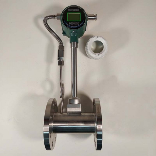 DN65 Przepływomierz wirowy ze stali nierdzewnej KLUGB DN65/PN16 RF kołnierz DIN, do pary, 0,3-3 t/h, <1,6 MPa, <250°C, 4-20mA, ExdIIBT66